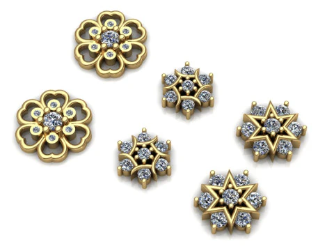 Elegant Earrings Printable Model Jewelry Gold Luxury 3D Print Model
