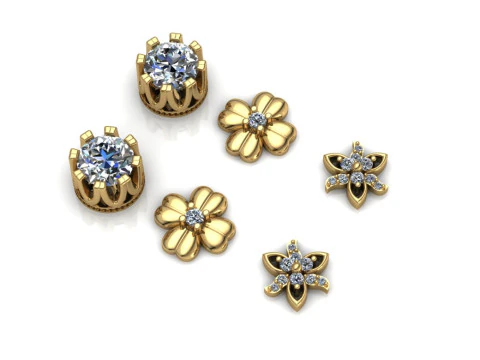 Elegant Earrings Printable Model Jewelry Gold Luxury 3D Print Model