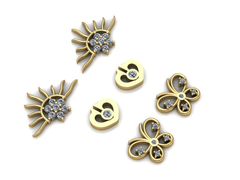 Elegant Earrings Printable Model Jewelry Gold Luxury 3D Print Model