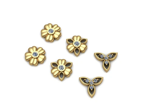 Elegant Earrings Printable Model Jewelry Gold Luxury 3D Print Model