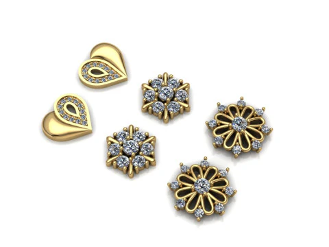 Elegant Earrings Printable Model Jewelry Gold Luxury 3D Print Model
