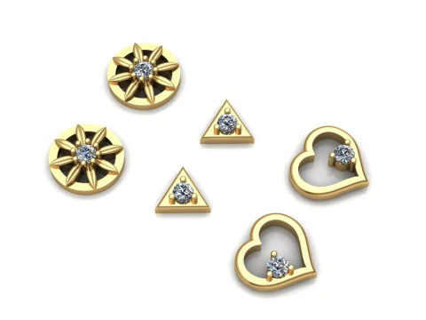 Elegant Earrings Printable Model Jewelry Gold Luxury 3D Print Model