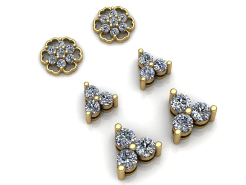 Elegant Earrings Printable Model Jewelry Gold Luxury 3D Print Model