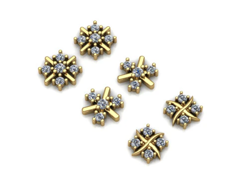 Elegant Earrings Printable Model Jewelry Gold Luxury 3D Print Model