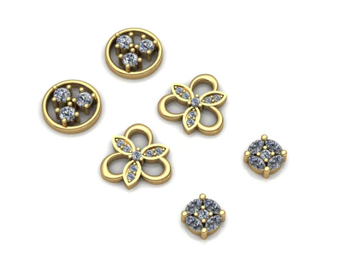 Elegant Earrings Printable Model Jewelry Gold Luxury 3D Print Model