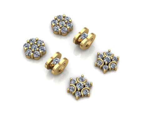 Elegant Earrings Printable Model Jewelry Gold Luxury 3D Print Model