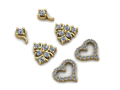 Elegant Earrings Printable Model Jewelry Gold Luxury 3D Print Model
