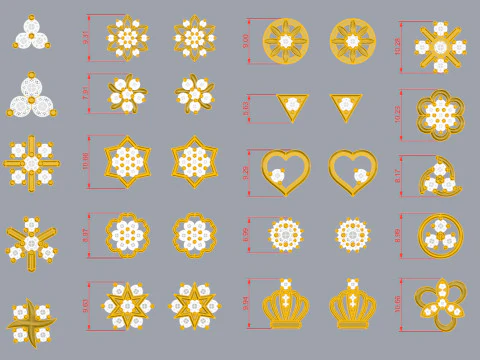 Elegant Earrings Printable Model Jewelry Gold Luxury 3D Print Model