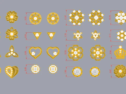 Elegant Earrings Printable Model Jewelry Gold Luxury 3D Print Model