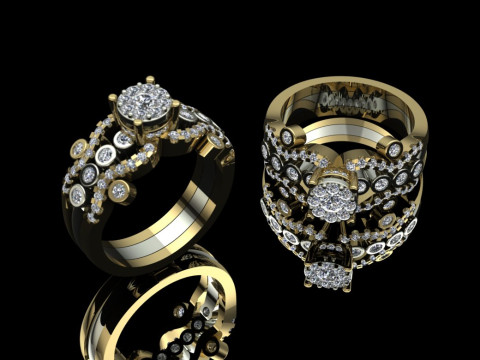 Elegant Ring Printable Model Jewelry Gold Luxury 3D Print Model