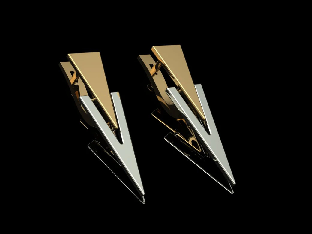 Elegant Earrings Printable Model Jewelry Gold Luxury 3D Print Model .c4d .max .obj .3ds .fbx .stl .blend 