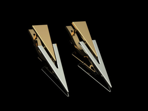 Elegant Earrings Printable Model Jewelry Gold Luxury 3D Print Model