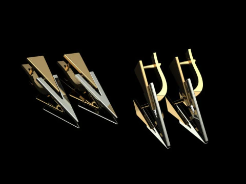 Elegant Earrings Printable Model Jewelry Gold Luxury 3D Print Model