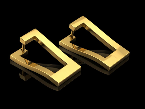 Elegant Earrings Printable Model Jewelry Gold Luxury 3D Print Model