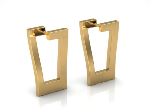 Elegant Earrings Printable Model Jewelry Gold Luxury 3D Print Model