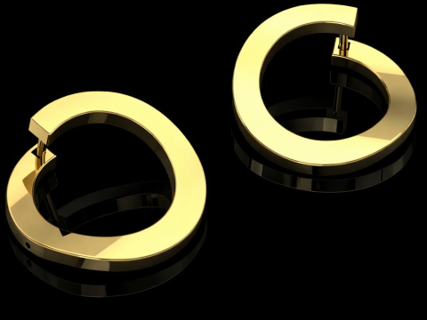 Elegant Earrings Printable Model Jewelry Gold Luxury 3D Print Model