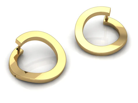 Elegant Earrings Printable Model Jewelry Gold Luxury 3D Print Model