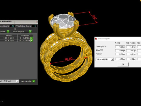 Elegant Ring Printable Model Jewelry Gold Luxury 3D Print Model