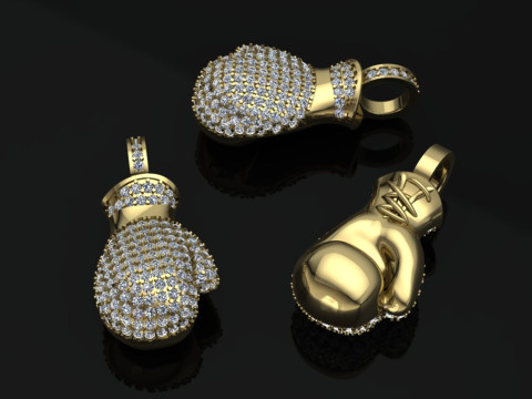 Boxer Glove Pendant Printable Model Jewelry Gold Luxury 3D Print Model
