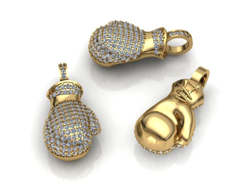 Boxer Glove Pendant Printable Model Jewelry Gold Luxury 3D Print Model