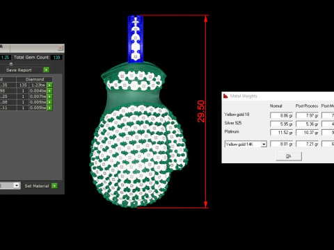 Boxer Glove Pendant Printable Model Jewelry Gold Luxury 3D Print Model
