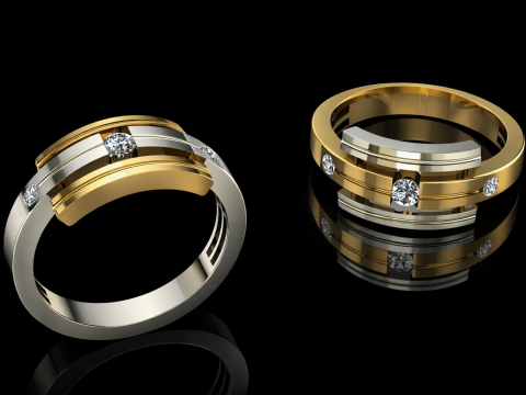 Elegant Ring For Mens Printable Model Jewelry Gold Luxury 3D Print Model