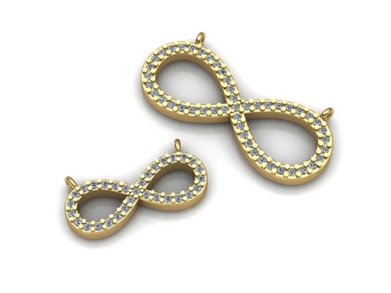 インフィニティ ペンダント 印刷可能モデル ジュエリー ゴールド 高級 3Dプリントモデル .c4d .max .obj .3ds .fbx .stl .blend
