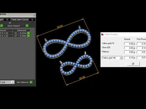インフィニティ ペンダント 印刷可能モデル ジュエリー ゴールド 高級 3Dプリントモデル