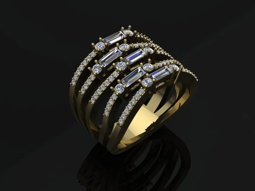 Elegant Ring Printable Model Jewelry Gold Luxury 3D Print Model .c4d .max .obj .3ds .fbx .stl .blend 