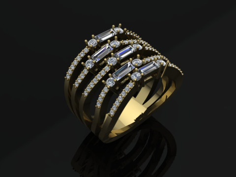 Elegant Ring Printable Model Jewelry Gold Luxury 3D Print Model