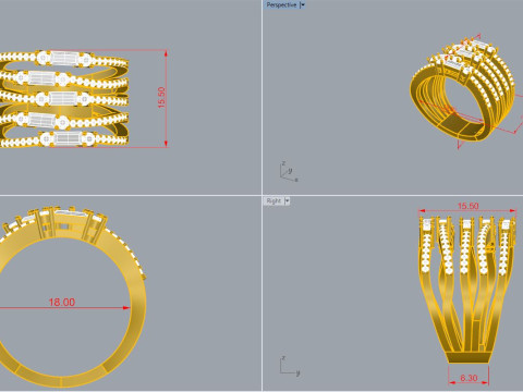 Elegant Ring Printable Model Jewelry Gold Luxury 3D Print Model