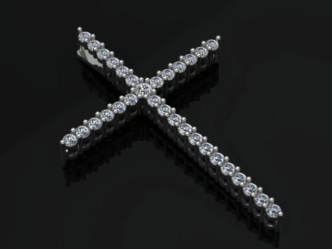 Elegante ciondolo a forma di croce, gioielli in oro di lusso Modello di stampa 3D