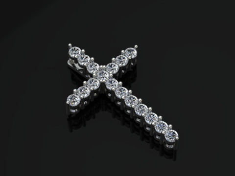 Elegant Cross Pendant Jewelry Gold Luxury 3D Print Model