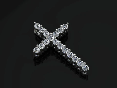 Elegant Cross Pendant Jewelry Gold Luxury 3D Print Model