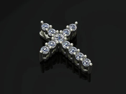 Elegante ciondolo a forma di croce, gioielli in oro di lusso Modello di stampa 3D