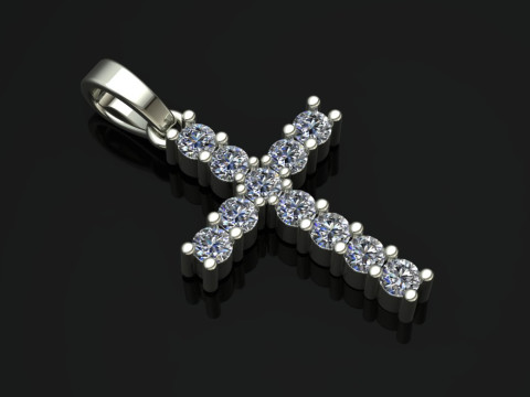 Elegant Cross Pendant Jewelry Gold Luxury 3D Print Model