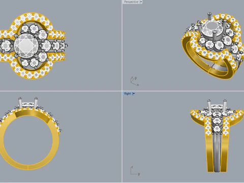 Elegant Cross Pendant Jewelry Gold Luxury 3D Print Model