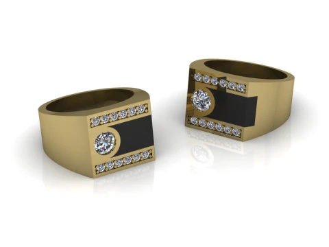 Elegant Ring For Mens Printable Model Jewelry Gold Luxury 3D Print Model