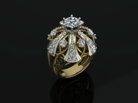 Elegant Ring Printable Model Jewelry Gold Luxury 3D Print Model