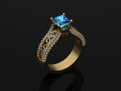 Elegant Ring Printable Model Jewelry Gold Luxury 3D Print Model