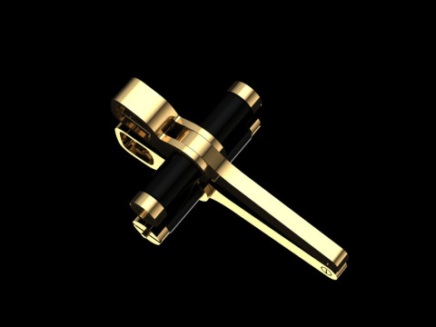 Elegant Cross Pendant Jewelry Gold Luxury 3D Print Model