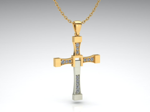 Dominik Cross Pendant Printable Model Jewelry Gold Luxury 3D Print Model