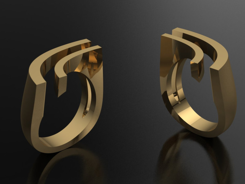 Elegant Ring Printable Model Jewelry Gold Luxury 3D Print Model .c4d .max .obj .3ds .fbx .stl .blend 