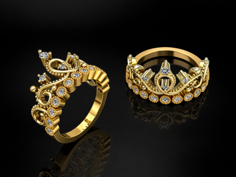 Elegant Ring Printable Model Jewelry Gold Luxury 3D Print Model