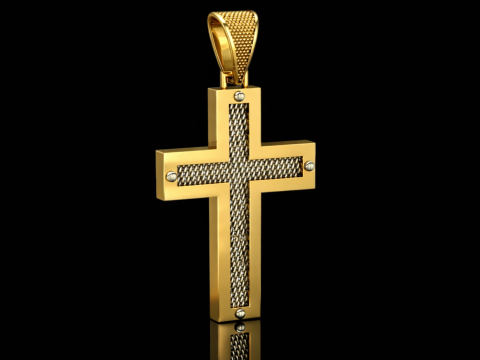 Pendentif croix &eacute;l&eacute;gant, bijoux en or de luxe Modèles 3D en vedette