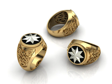 Elegant Ring For Mens Printable Model Jewelry Gold Luxury 3D Print Model