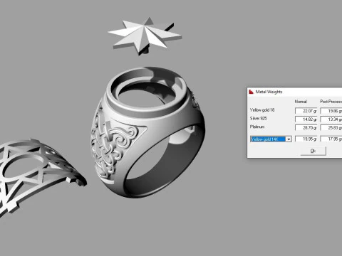 Elegant Ring For Mens Printable Model Jewelry Gold Luxury 3D Print Model