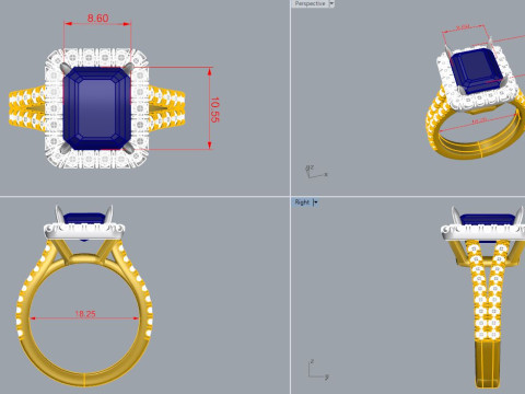 Elegant Ring Printable Model Jewelry Gold Luxury 3D Print Model