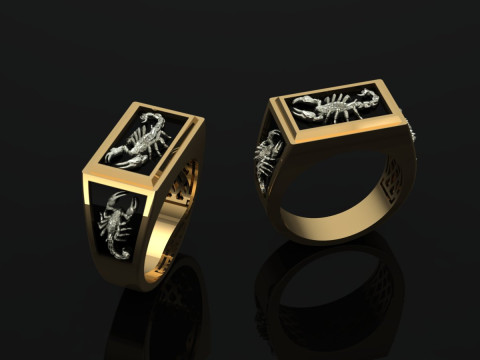 Scorpion Ring For Mens Printable Model Jewelry Gold Luxury 3D Print Model