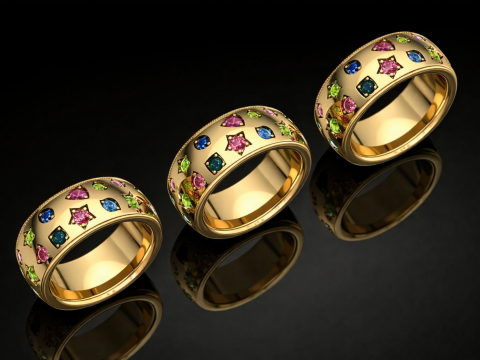 Elegant Brand Ring Printable Model Jewelry Gold Luxury 3D Print Model